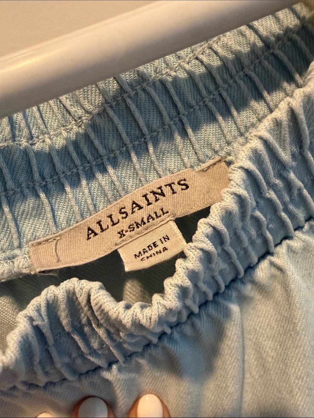 All Saints women’s Light Blue Elastic-Waist dress. XS